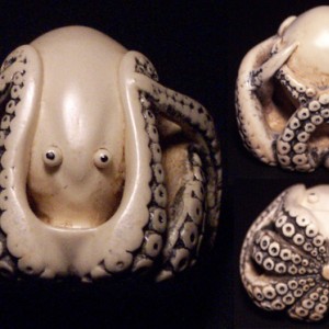 One & one half inch octopus sculpture from Japan