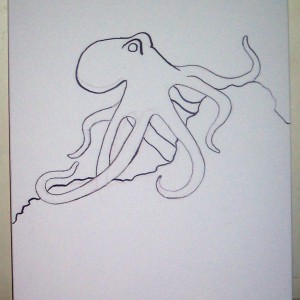 Octopus Oil Painting Stage 1