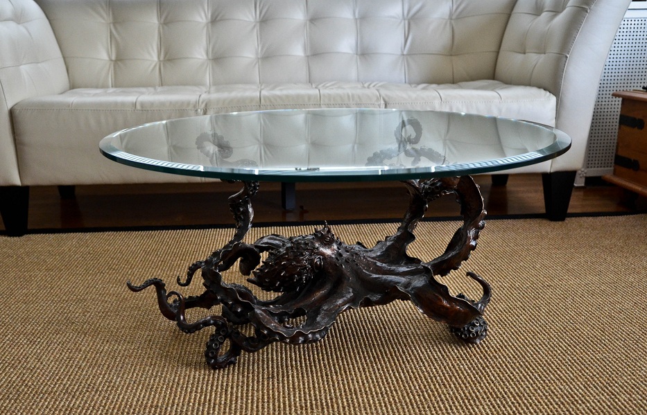 Bronze octopus coffee table: 'Cephalopod'