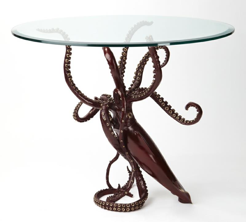 Giant squid table bronze