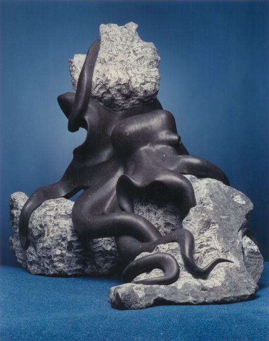 Ocopus and stone sculpture