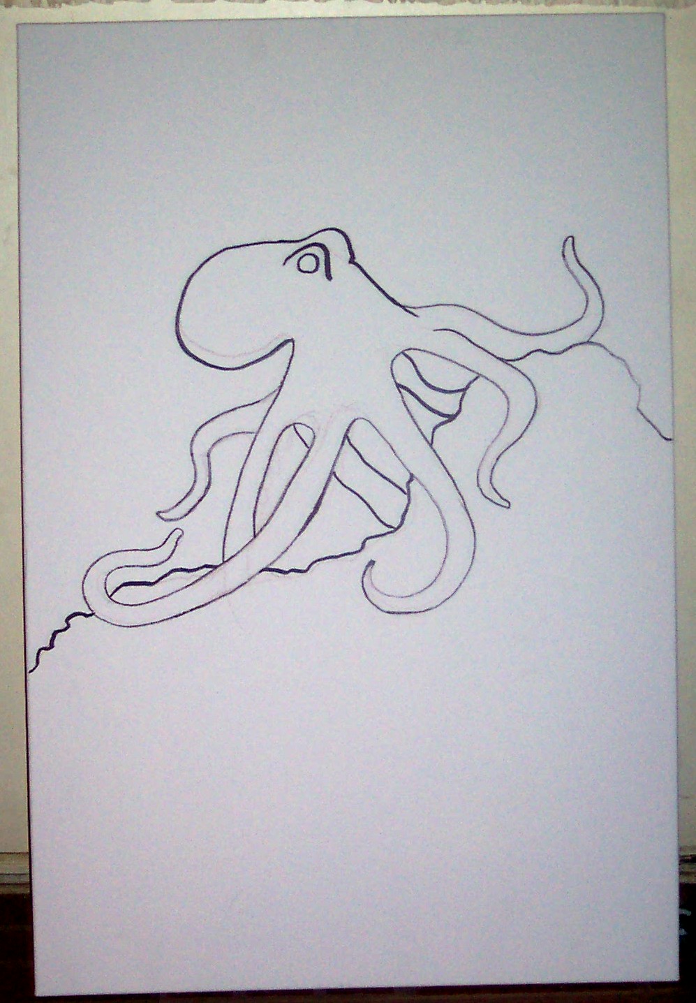 Octopus Oil Painting Stage 1